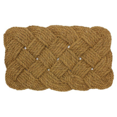 JVL Eco Friendly Woven Rope Coir Scraper Doormat 45x75cm