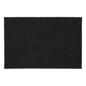 JVL Eden Machine Washable Latex Backed Doormat, 40x60cm, Black