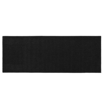 JVL Eden Machine Washable Latex Backed Runner Doormat, 57x150cm, Black