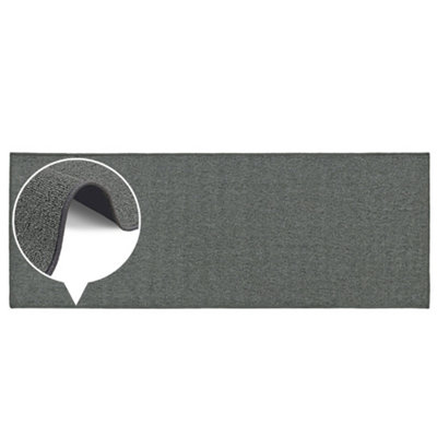 JVL Eden Machine Washable Latex Backed Runner Doormat, 57x150cm, Grey