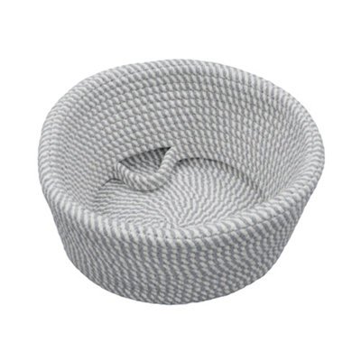 JVL Edison Round Belly Cotton Rope Storage, Medium, Grey