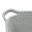 JVL Edison Round Cotton Rope Storage Basket with Handles, Grey