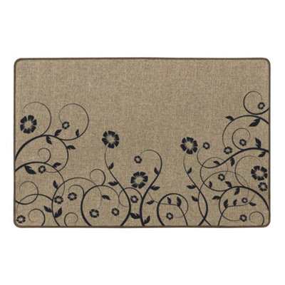 JVL Elegance Door Mat 50 x 75 cm, Trailing Flower