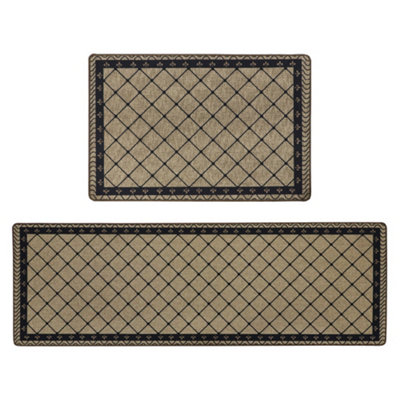 JVL Elegance Machine Washable Doormat and Runner, Diamonds