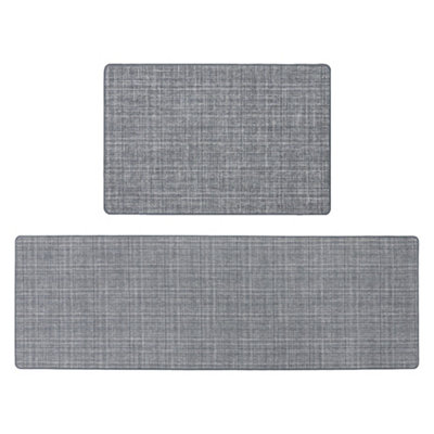 JVL Elegance Machine Washable Doormat and Runner, Grey