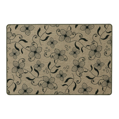 JVL Elegance Range Flowers, Indoor Mat, 50x75cm