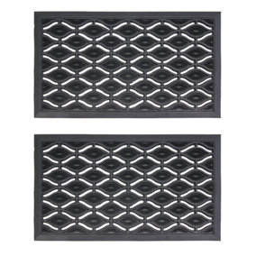 JVL Elipses Eyes Rubber Doormat, 40x70cm, Set of 2