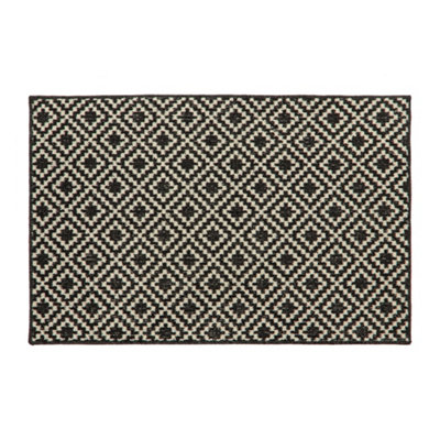 JVL Everley Machine Washable Latex Backed Runner Doormat, 80x120cm, Mono