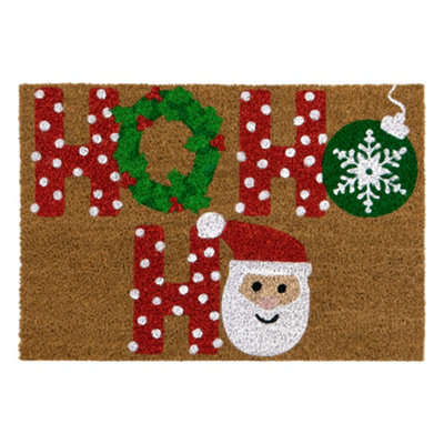 Ho Ho Ho Pink Santa Christmas Doormat | Winter | Custom Doormat