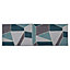 JVL Fiora Machine Washable Runner Mat, 50 x 150 cm, Duck Egg