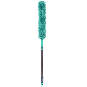 JVL Flexible Chenille Head Duster with Extedable Handle, Turquoise/Grey