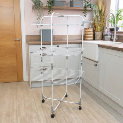 JVL Foldable 3 Tier Drying Rack, White