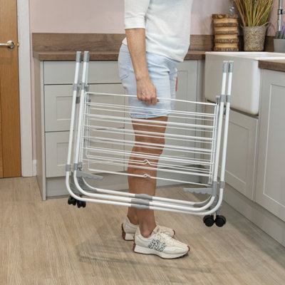 JVL Foldable 3 Tier Drying Rack, White