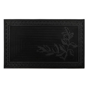 JVL Foliage Scraper Rubber Pin Doormat, 45x75cm