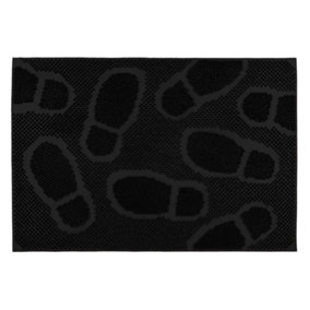 JVL Footprint Scraper Rubber Pin Doormat, 40x60cm