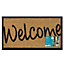 JVL Granite Rubber Tray Base Coir Doormat 40x70cm Welcome