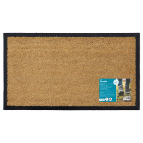 JVL Granite Rubber Tray Base Coir Doormat 40x70cm