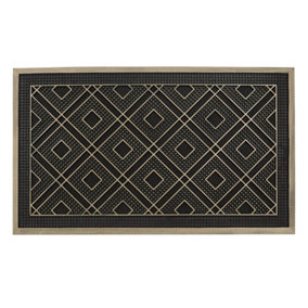 JVL Havana Rubber Pin Doormat, 45x75cm, Diamond