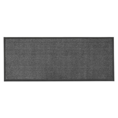 JVL Heavy Duty Barrier Door Mat, 60x150cm, Grey/Black