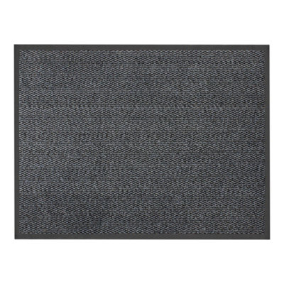 JVL Heavy Duty Commodore Barrier Door Mat, 60x80cm, Blue/Black