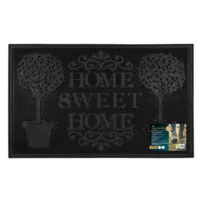 JVL Home Sweet Home Scraper Rubber Pin Doormat, 45x75cm