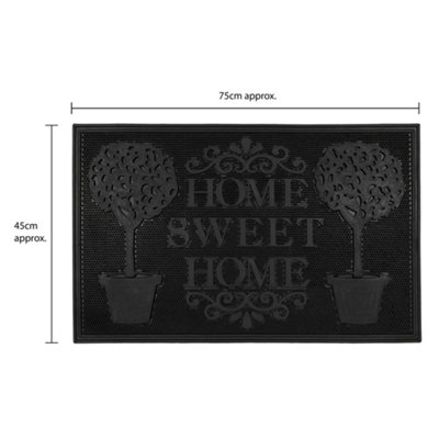 JVL Home Sweet Home Scraper Rubber Pin Doormat, 45x75cm