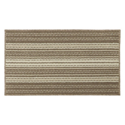 JVL Hubble Machine Washable Latex Backed Doormat, 40x70cm, Caramel