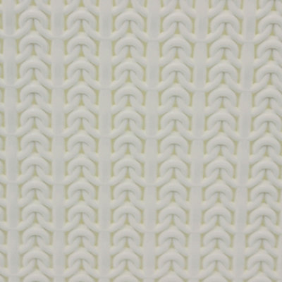 JVL Knit Design Loop Plastic Rectangular Linen Washing Basket with Handles, 38L, Ivory