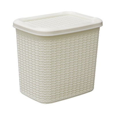 JVL Knit Design Loop Plastic Storage Box,  Ivory