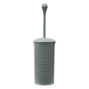JVL Knit Loop Plastic Toilet Brush and Holder, One Size, Grey