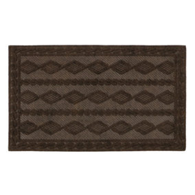 JVL Knit Rubber Backed Indoor Doormat, 40x60cm, Brown