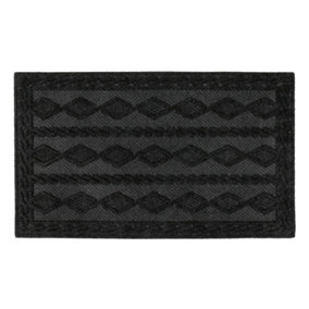JVL Knit Rubber Backed Indoor Doormat, 40x60cm, Charcoal