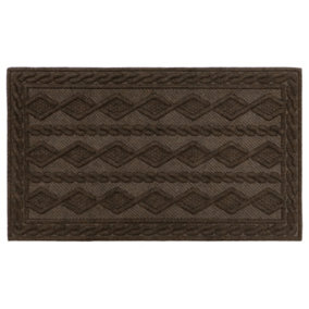 JVL Knit Rubber Backed Indoor Doormat, 45x75cm, Brown