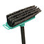 JVL Lightweight Indoor Angled Soft Bristle Sweeping Brush Broom, Grey/Turquoise