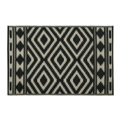 JVL Lightweight Reversible Plastic Woven Outdoor Rug, 120x180cm, Aztec ...