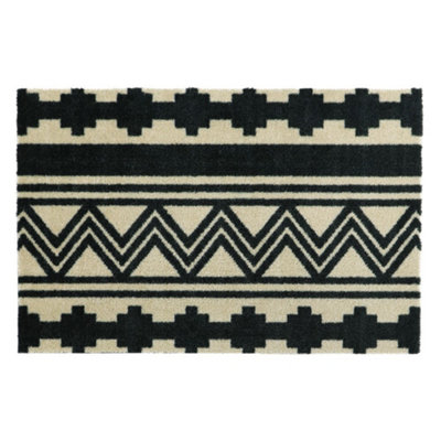 JVL Mega Machine Washable Doormat 50 x 75 cm Pixels in Blue - Size: 50