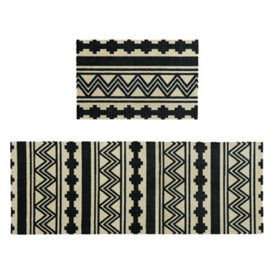 JVL Mega Machine Washable Doormat and Runner, Aztec