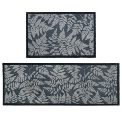 JVL Mega Machine Washable Doormat and Runner, Fern