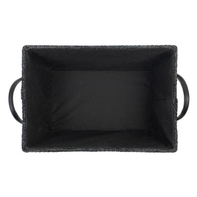 JVL Metro Rectangular Storage Basket with PU Handles