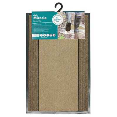 JVL Miracle Machine Washable Barrier Doormat 40x60cm Beige