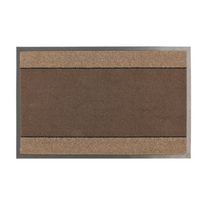 JVL Miracle Machine Washable Barrier Doormat 60x90cm Brown