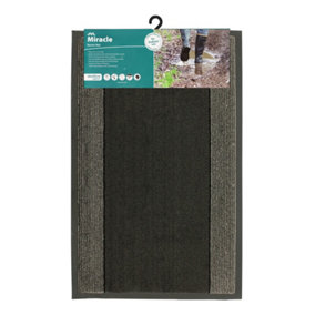 JVL Miracle Machine Washable Barrier Doormat 60x90cm Charcoal