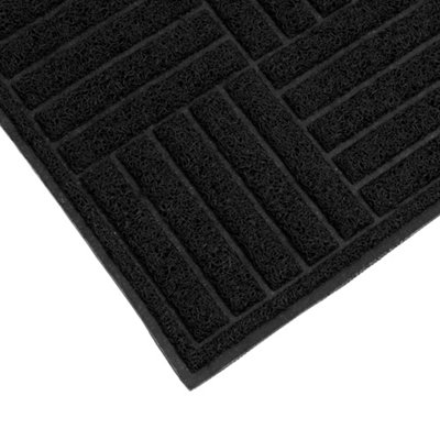 JVL Mud Grabber Spaghetti Scraper Doormat, 40x60cm, Black Square