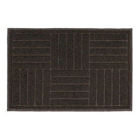 JVL Mud Grabber Spaghetti Scraper Doormat, 40x60cm, Brown Square