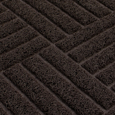 JVL Mud Grabber Spaghetti Scraper Doormat, 40x60cm, Brown Square