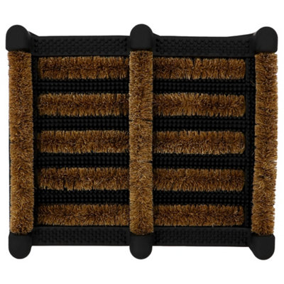 JVL Nimbus Rubber Coir Boot Scraper Mat, 30x35cm