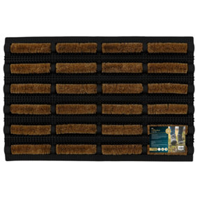 JVL Nimbus Rubber Coir Scraper Tuffscrape Doormat, 40x60cm