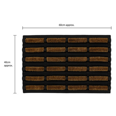 JVL Nimbus Rubber Coir Scraper Tuffscrape Doormat, 40x60cm