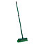 JVL Outdoor Garden Hard Bristle Broom with Telescopic Handle, Green 