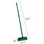 JVL Outdoor Garden Hard Bristle Broom with Telescopic Handle, Green 